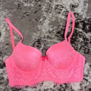 Hot pink Victoria's Secret lined demi corset bra